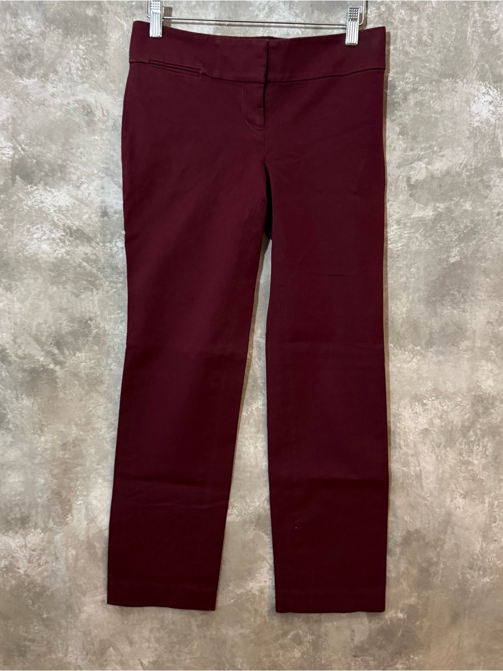 LOFT Petite Straight Leg Pants in Burgundy (Love 24)